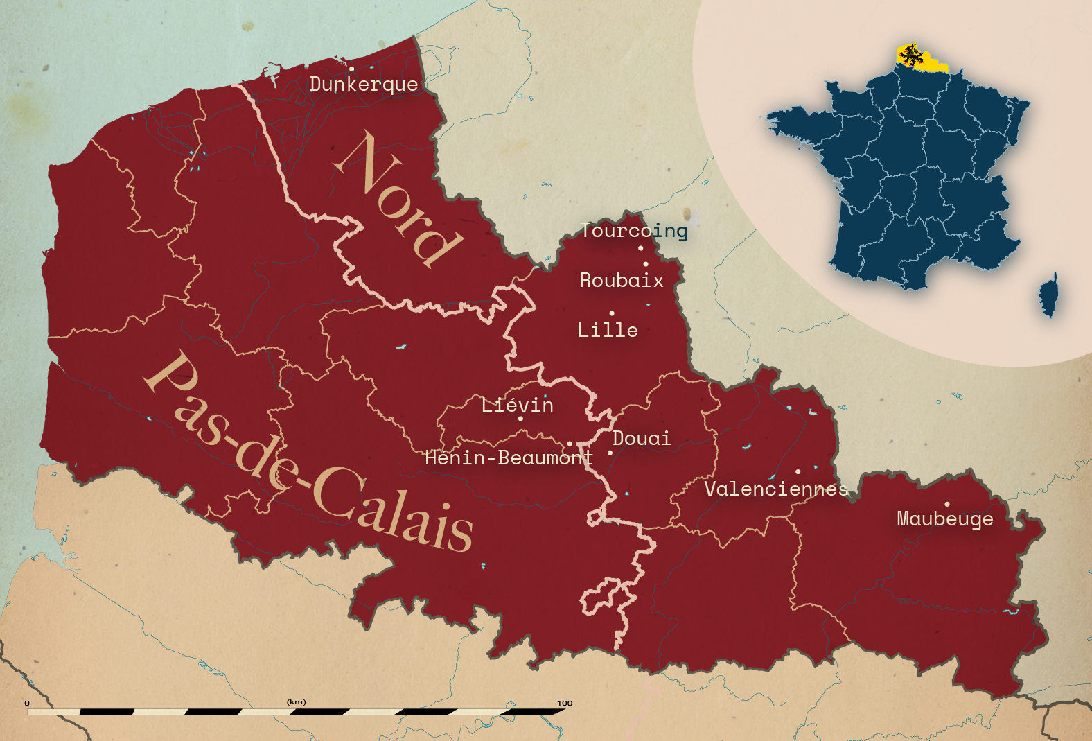 Mappa Nord Pas-de-Calais